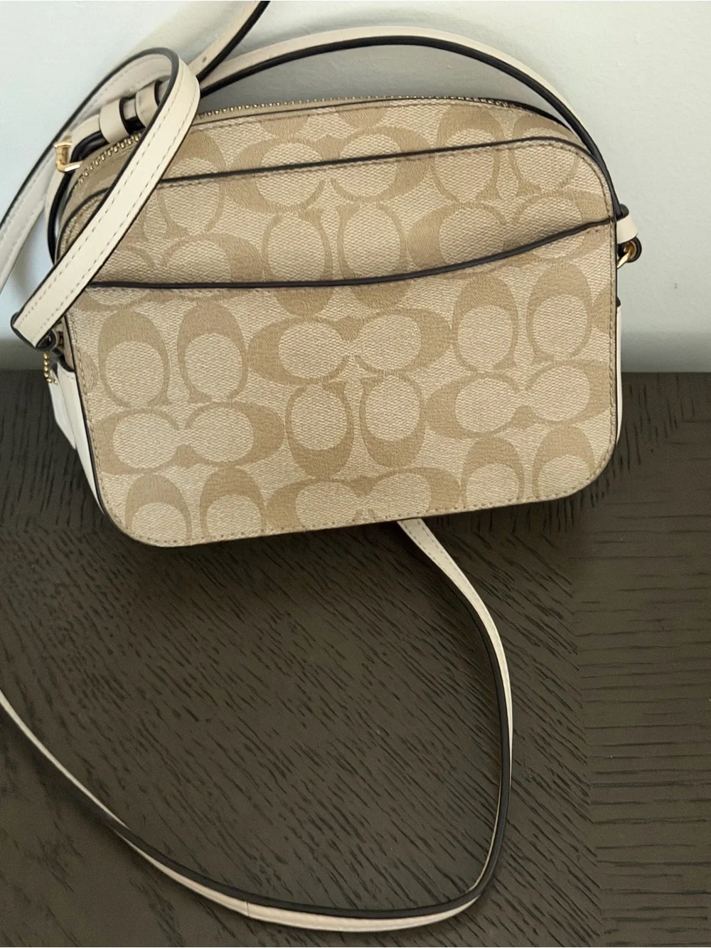 Coach Mini Camera Crossbody bag | Signature Canvas - Light Khaki/Chalk